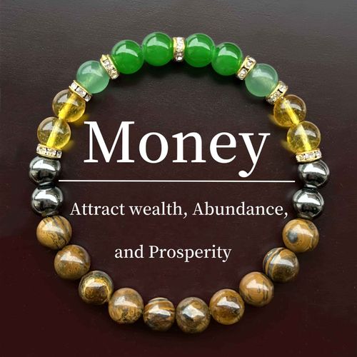 Money Bracelet with Black Onyx and Tiger's Eye - Luck Bracelet - Attract Wealth, Abundance and Prosperity