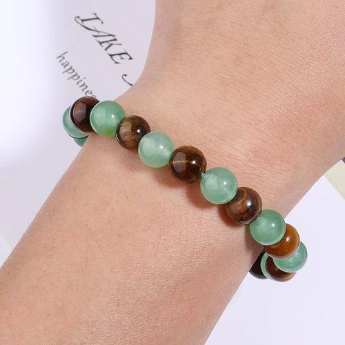 Money Wealth Success Bracelet Pure natural stone Green AventurineTiger Eye Attract Wealth Crystal Bracelet Prosperity Money Bracelet