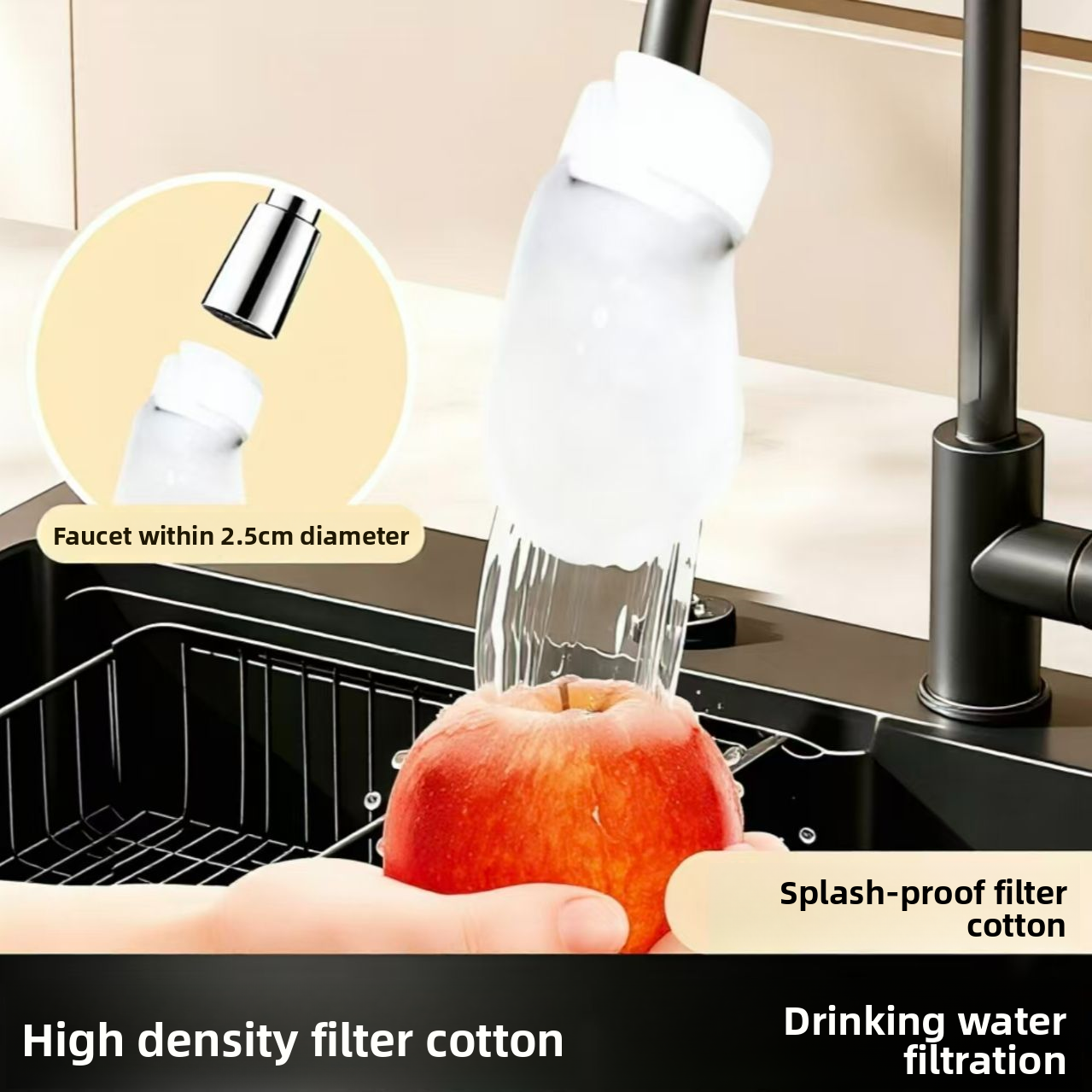 Faucet Splash-Proof Filter Cotton