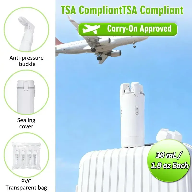 4 1 Durable Sustainable Plastic Spray Bottle Refillable Leak Proof Modern Dispenser Organizer Cosmetics Shampoo Lotion Outdoor