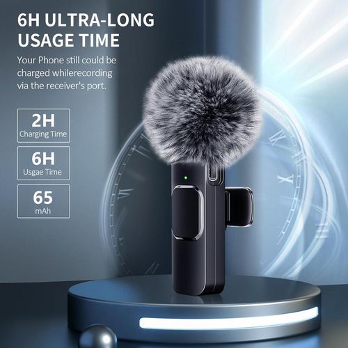 Wireless Lavalier Microphones for iPhone, Android, iPad - Mini Wireless Clip-on Microphones Crystal Clear Sound Quality for Recording, Live Streaming,Vlog