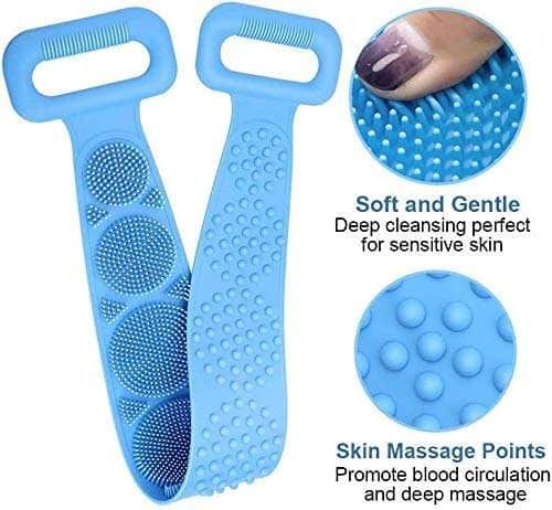 Extra Long Body Brush Premium Exfoliating Silicone Brush with Storage Hook for Shower