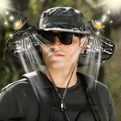 Solar fan cooling outdoor charging sun protection sun hat