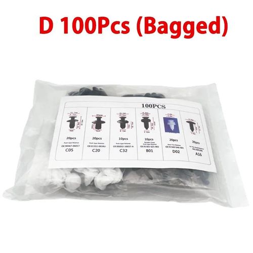 (100pcs 1set）Car Bumper Retainer Clips Fender Hole Rivets Universal Door Trim Panel Fastener Clips Screw Mix Size Auto Tool