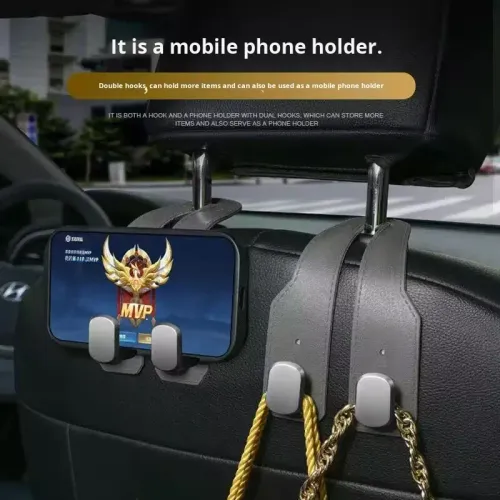 （4PCS）Car hooks, suede trim, multi-functional front and rear seatback hooks, car seat interior trim.