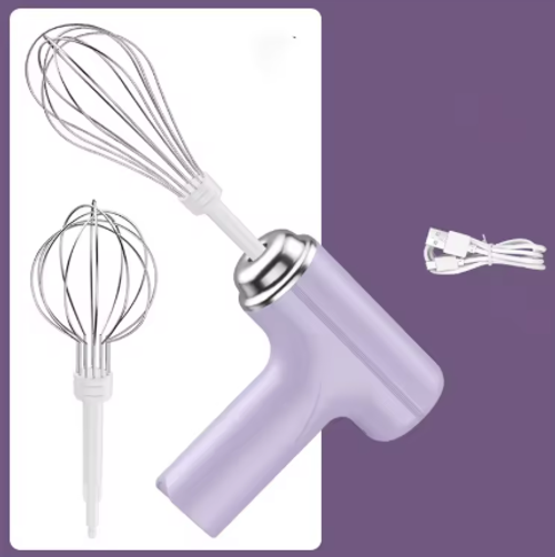 Rechargeable 3-speed hand mixer - Multi-functional kitchen mixer with two whisks
