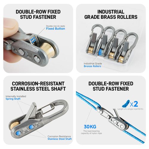 LOZLIN 8-piece lanyard set with storage box, retractable safety rope（A set includes 2 hooks and 2 ropes.）