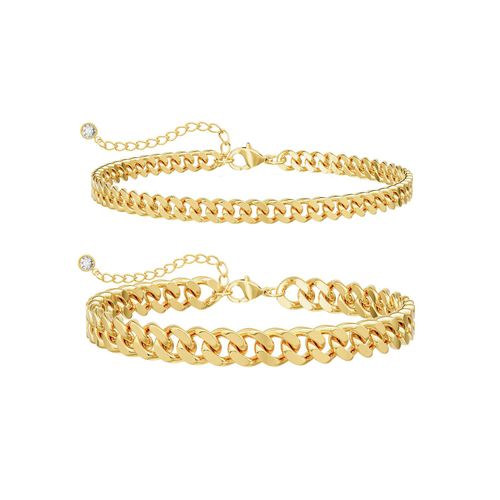 Romantic and exquisite new multi-layered anklet, Cuban chain style, fashionable and unique jewelry.