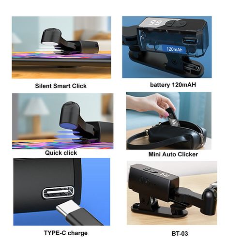 Silent Smart Clicker B03 Adjustable Height ABS Mobile Phone Automatic Clicker