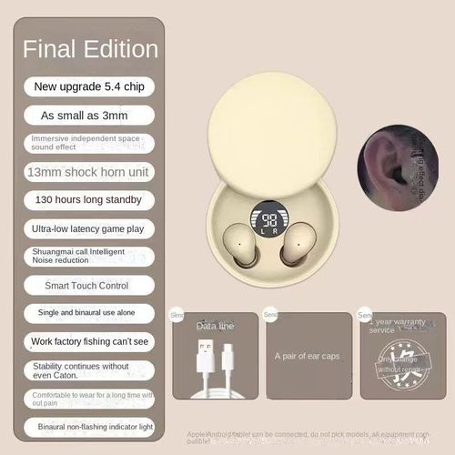 2025 Ultra-Miniature LED Wireless Earphones, Unisex, Sleep Aid, Noise Reduction, Waterproof