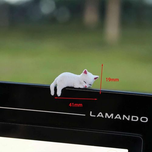 Plastic Car Landscape Cute Cartoon Cat Ornament for Car Center Console Navigator Screen Sleeping Cat Decoration Miniatures