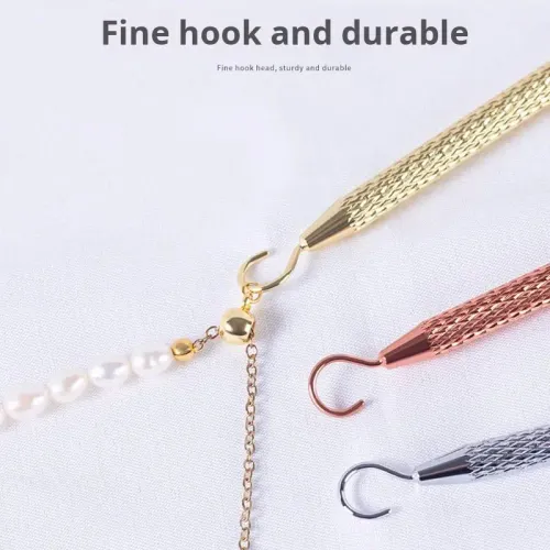 Jewelry clasp accessory tool: Stainless steel hook bar. Easy-to-use design, suitable for bracelet and necklace clasps.