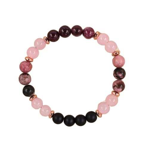 Natural stone bead bracelet, energy bracelet, pink crystal garnet energy healing jewelry