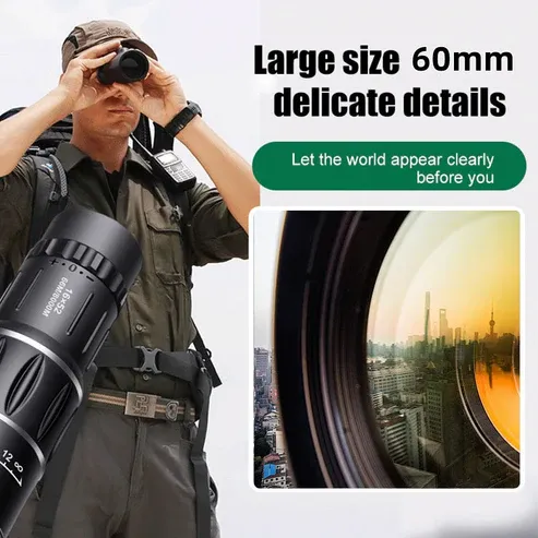 Portable monocular telescope with high magnification