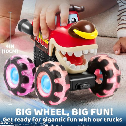 Dwi Dowellin 4-Wheel Drive Friction Toy Vehicles With Light Friction Power Car Monster Trucks for Boy Kids Toddler Gifts