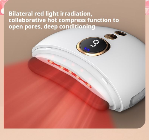 Facial massage scraping tool for neck and face lifting, reducing wrinkles with 9 levels of heating and vibration.