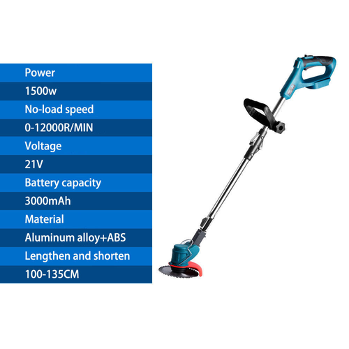 Two-battery, foldable, portable, high-power weed trimmer