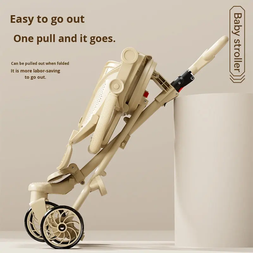 Lightweight, foldable, high-view, reversible stroller for children, suitable for both sitting and lying down.