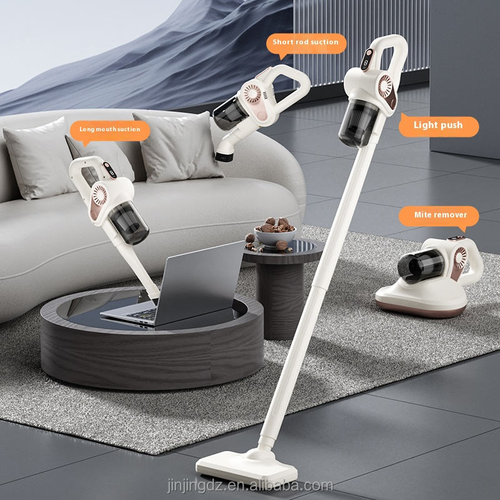 Cordless handheld multi-functional household vacuum cleaner with strong suction, mite removal function, and mopping dusting capabilities.