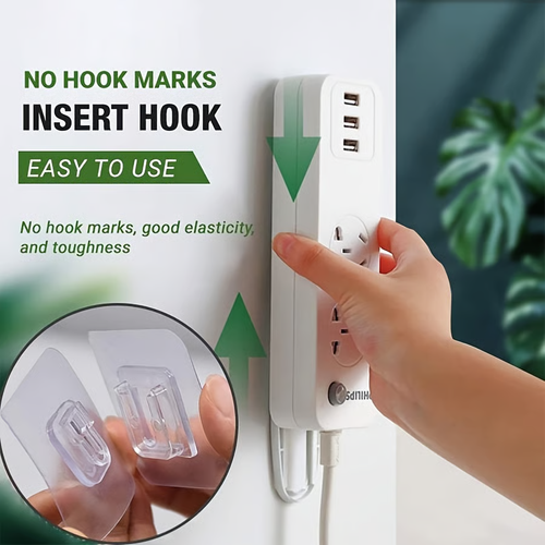 Transparent Double-sided Adhesive Wall Hooks     Buy 1 Get 4 Free