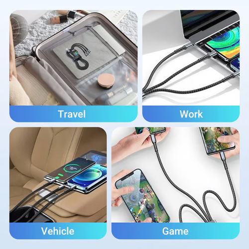 💥Transparent Light-Emitting 3-in-1 Super Fast Charging Cable