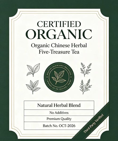 Organic Chinese Herbal ten— Treasure Flavor Tea Ginseng Infused with Dates for Health Energy Fertility Kidney Support