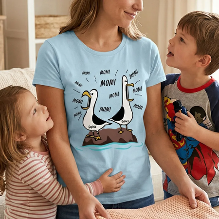 Seagull Mom Mom Mom - Personalized Shirt - Funny Mother's Day Gift For Mom