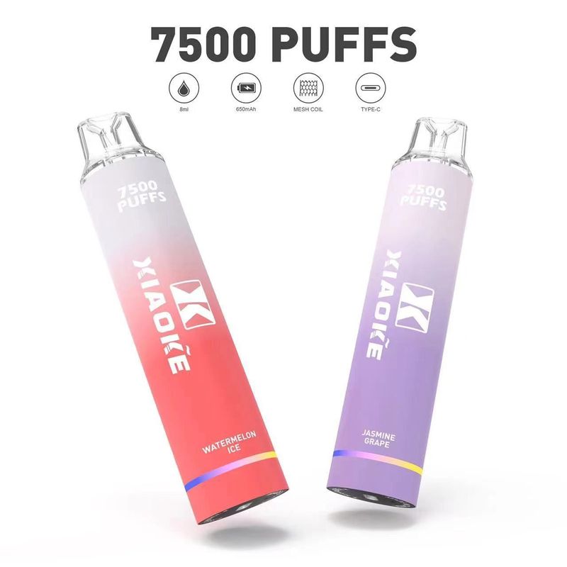 台灣現貨即發 XIAOKE梟客一次性7500 PUFFS 長續航暢銷正品 非国标调味烟弹