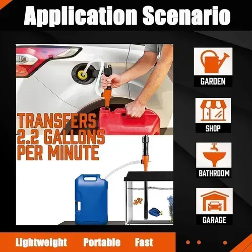 🚚 Fast Delivery Kenya 💵 COD Available Portable！Battery Powered Liquid Transfer Pump for Fuel Water and Diesel Easy No Spill Fast Transfer