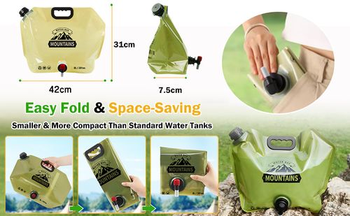 🔥Hot Seller🔥 COD！Portable Outdoor Water Bag, Car Camping Gear, Outdoor Hiking, Foldable Travel Plastic Water Bag