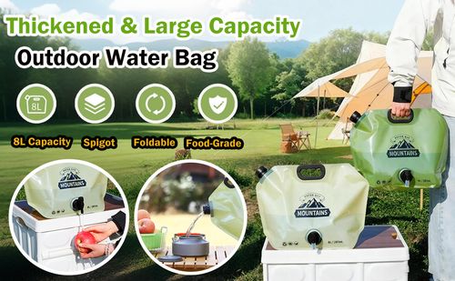 🔥Hot Seller🔥 COD！Portable Outdoor Water Bag, Car Camping Gear, Outdoor Hiking, Foldable Travel Plastic Water Bag