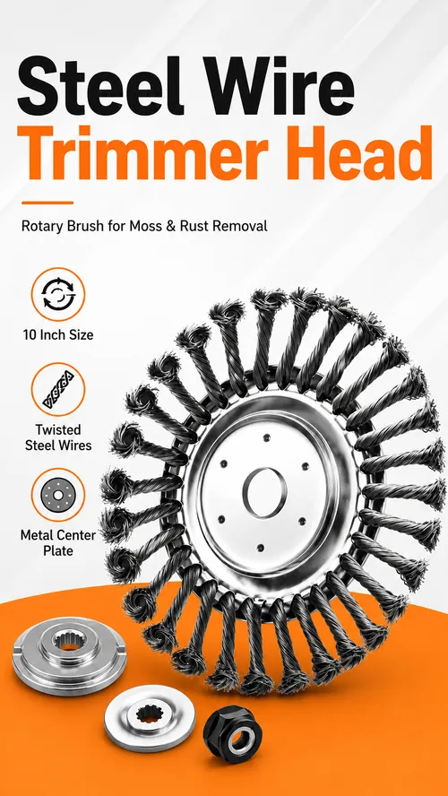 Lawn Mower Steel Wire, 6-inch and 8-inch Grass-Cutting Heads, Derusting Wheels, Weeding Wheels, Weeding Heads, Weeding Discs—Universal Parts for Grass Cutters