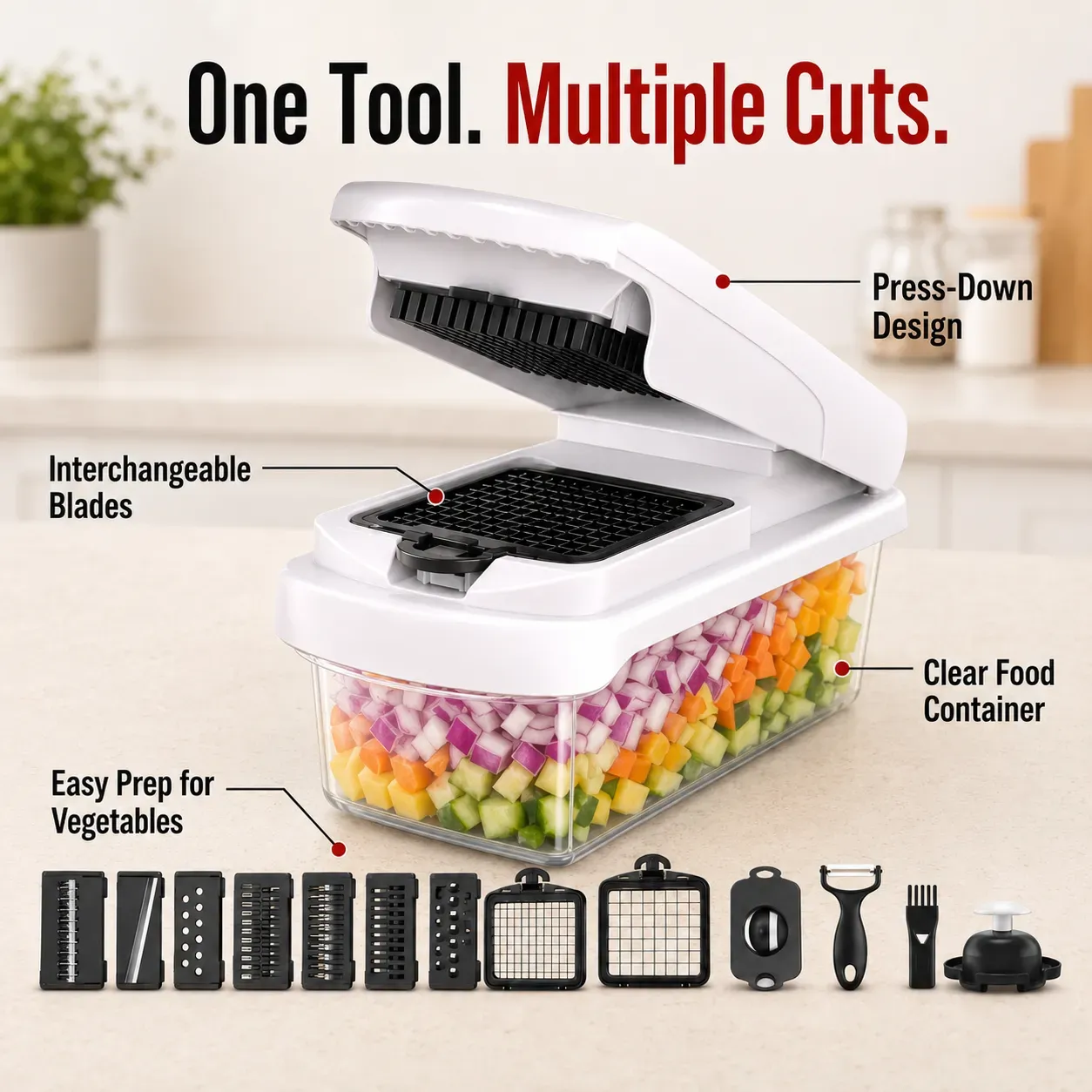 ⚡💰 Manual Vegetable Chopper | Fast Cut For Home Cooking