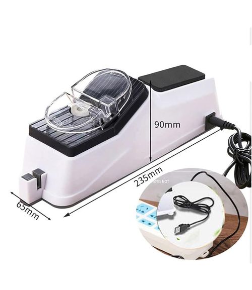 🔥Hot Seller🔥 COD！Electric Knife Sharpener, Knife Sharpeners For Kitchen Knives,Professional 5 Seconds For Quick Sharpening & Polishing Knife Sharpener Tool With Protective Cover (USB model)