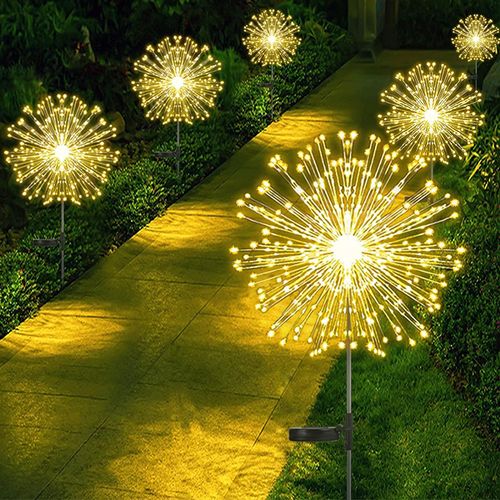 🔥Hot Seller🔥 COD！Solar-Powered Firework Lights: LED Ground Stakes, Outdoor Waterproof, Garden and Courtyard Christmas Decorative Lights—Create a Luxurious, Atmospheric Ambiance