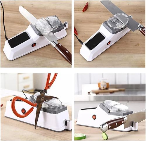 🔥Hot Seller🔥 COD！Electric Knife Sharpener, Knife Sharpeners For Kitchen Knives,Professional 5 Seconds For Quick Sharpening & Polishing Knife Sharpener Tool With Protective Cover (USB model)