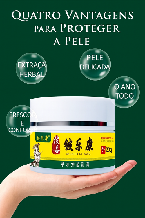 Pomada Herbal Ba Du Pi Le Kang – Adeus Coceira, Mosquito e Fungos da Pele 🦟🔥