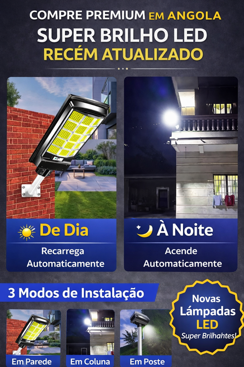🌞💡 Lâmpada Solar LED Super Potente – Iluminação Forte e Inteligente para Sua Casa