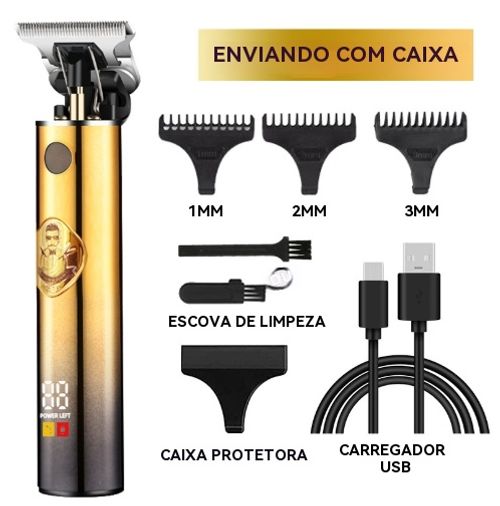 Máquina de cortar cabelo e barbear elétrica para homens, dupla função, lâmina alemã
