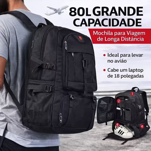 🎒🔥 Mochila Super Grande 80L – Aguenta Tudo, Vai a Todo Lado! 🔥🎒