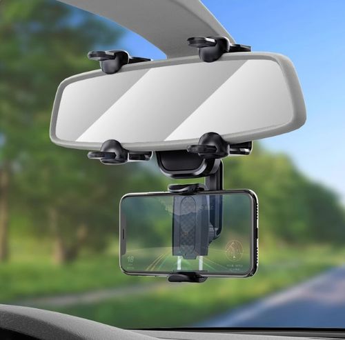 Suporte de telemóvel para carro com espelho retrovisor em liquidação, suporte universal para carro