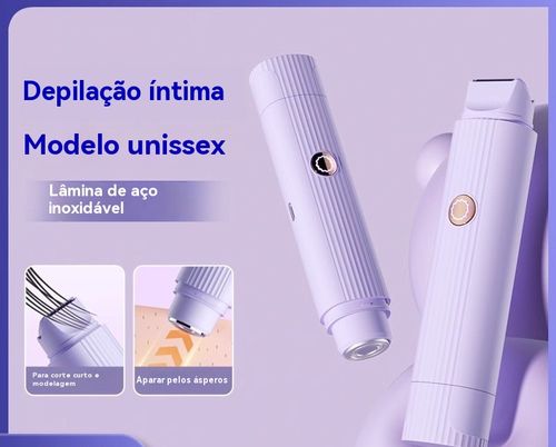Aparelho elétrico para depilação íntima, lâmina de barbear elétrica para homens e mulheres, para pelos íntimos e axilares, seguro e indolor
