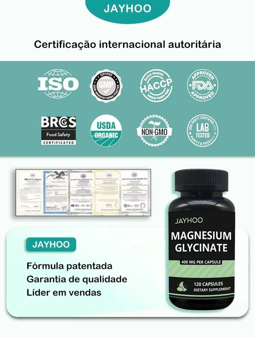 Cápsulas de magnésio glicinato JAYHOO, ajudam a dormir e a reparar a neurastenia🔥😤💥⚡🦾