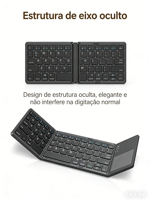 Teclado Triplo Dobrável Bluetooth 🎹✨ – Super Portátil + Compatível com TUDO! 🚀