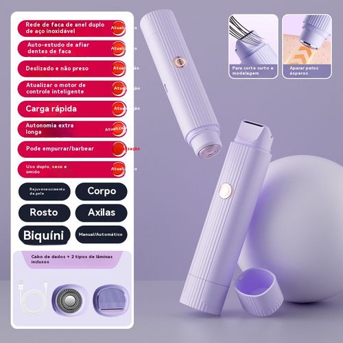 Aparelho elétrico para depilação íntima, lâmina de barbear elétrica para homens e mulheres, para pelos íntimos e axilares, seguro e indolor