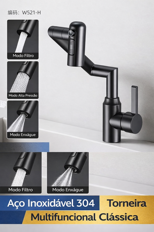 🔥 Torneira Digital Inteligente com Rotação 360° 💧 Três modos de água | Mostra a temperatura | Sem eletricidade