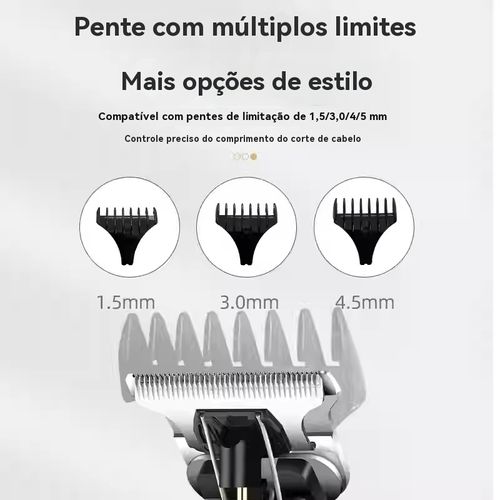 Máquina de cortar cabelo e barbear elétrica para homens, dupla função, lâmina alemã