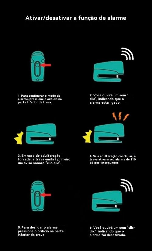 Alarme de fechadura de motocicleta