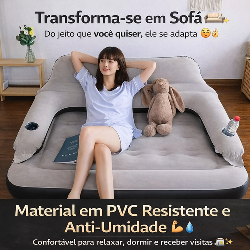 🛋️🔥 Colchão Inflável Conversível em Sofá Conforto total para casa, descanso e visitas 😍✨