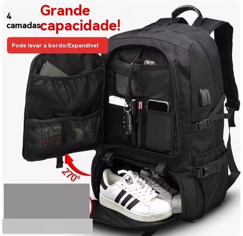 Mochila de ombro dupla de grande capacidade para viagens de negócios, caminhadas e lazer